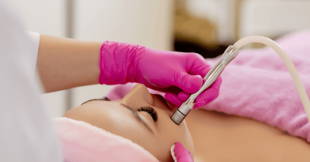 Woman getting Microdermabrasion